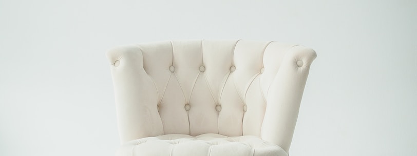 tufted white leather sofa chair