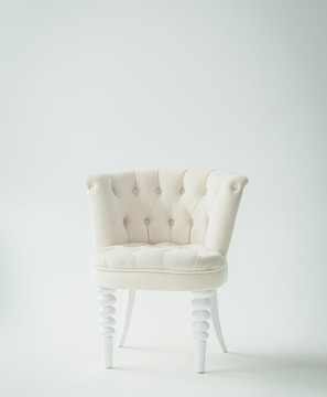 tufted white leather sofa chair