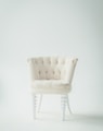 tufted white leather sofa chair