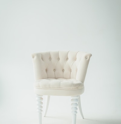 tufted white leather sofa chair