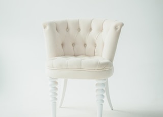 tufted white leather sofa chair