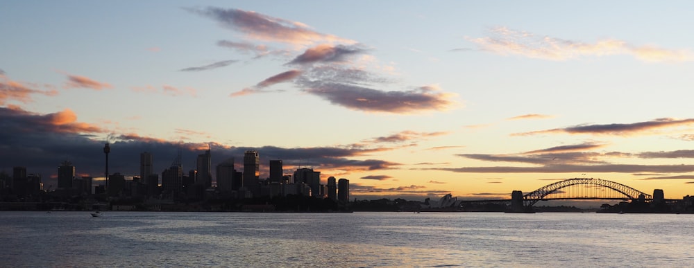 silhouette photography of a cityscape during golden hour