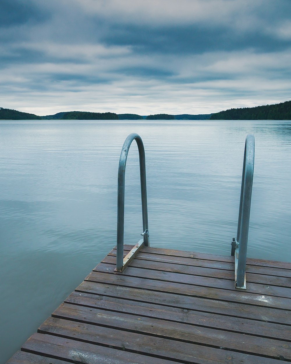 grey dock stair