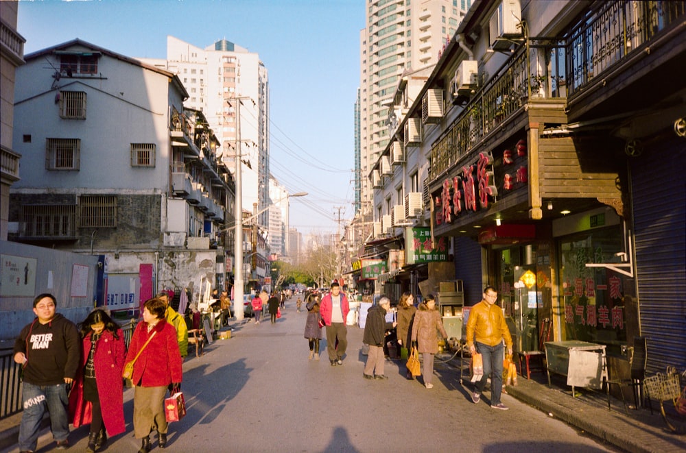 people walking near buildings