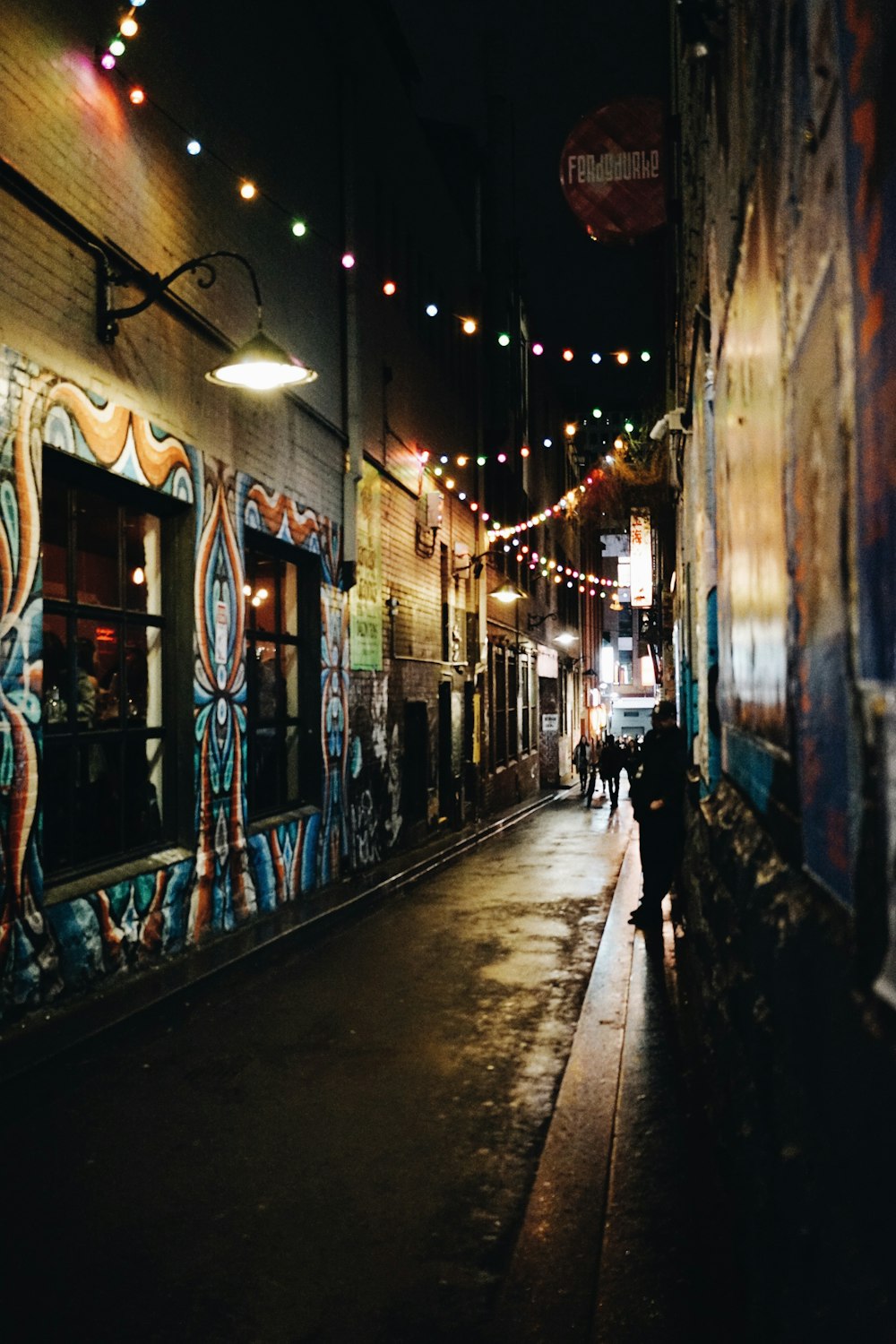 architectural photography of alleyway
