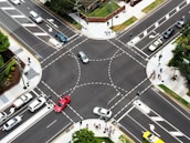 aerial photography of cars on road during daytime