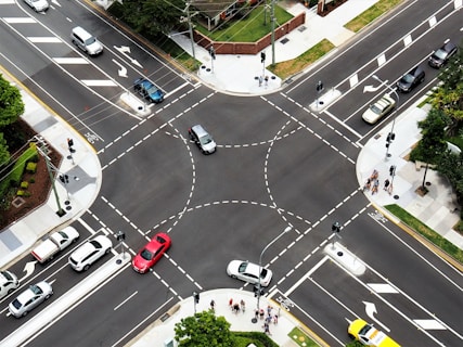 aerial photography of cars on road during daytime