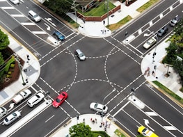 aerial photography of cars on road during daytime