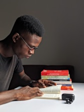 man reading inside room