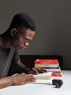 man reading inside room