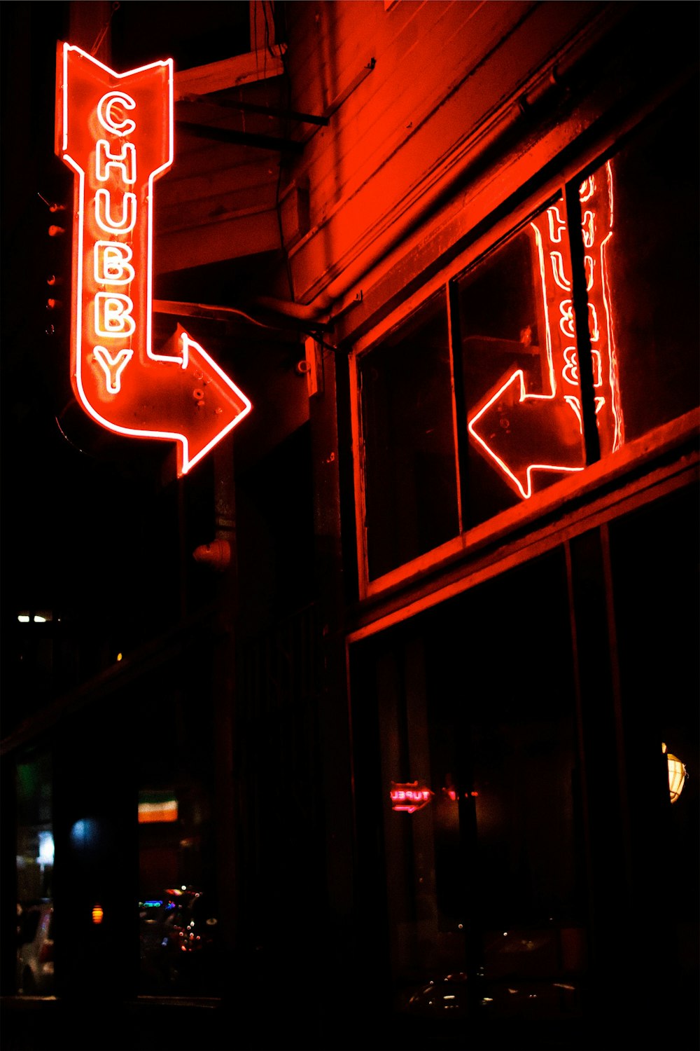 Chubby LED signage turned on