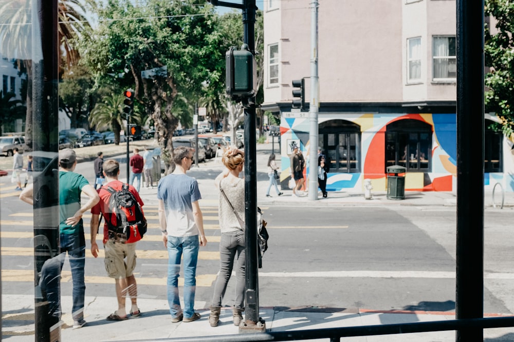 person standing near road