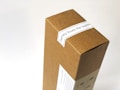 A cardboard box with a label that reads 'beauty from the inside'. The box features simple printed graphics on one side, over a white background.