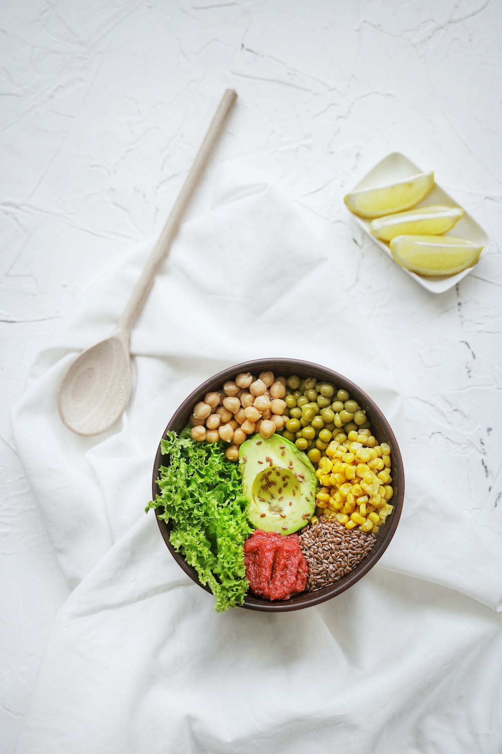 bowl of assorted foods