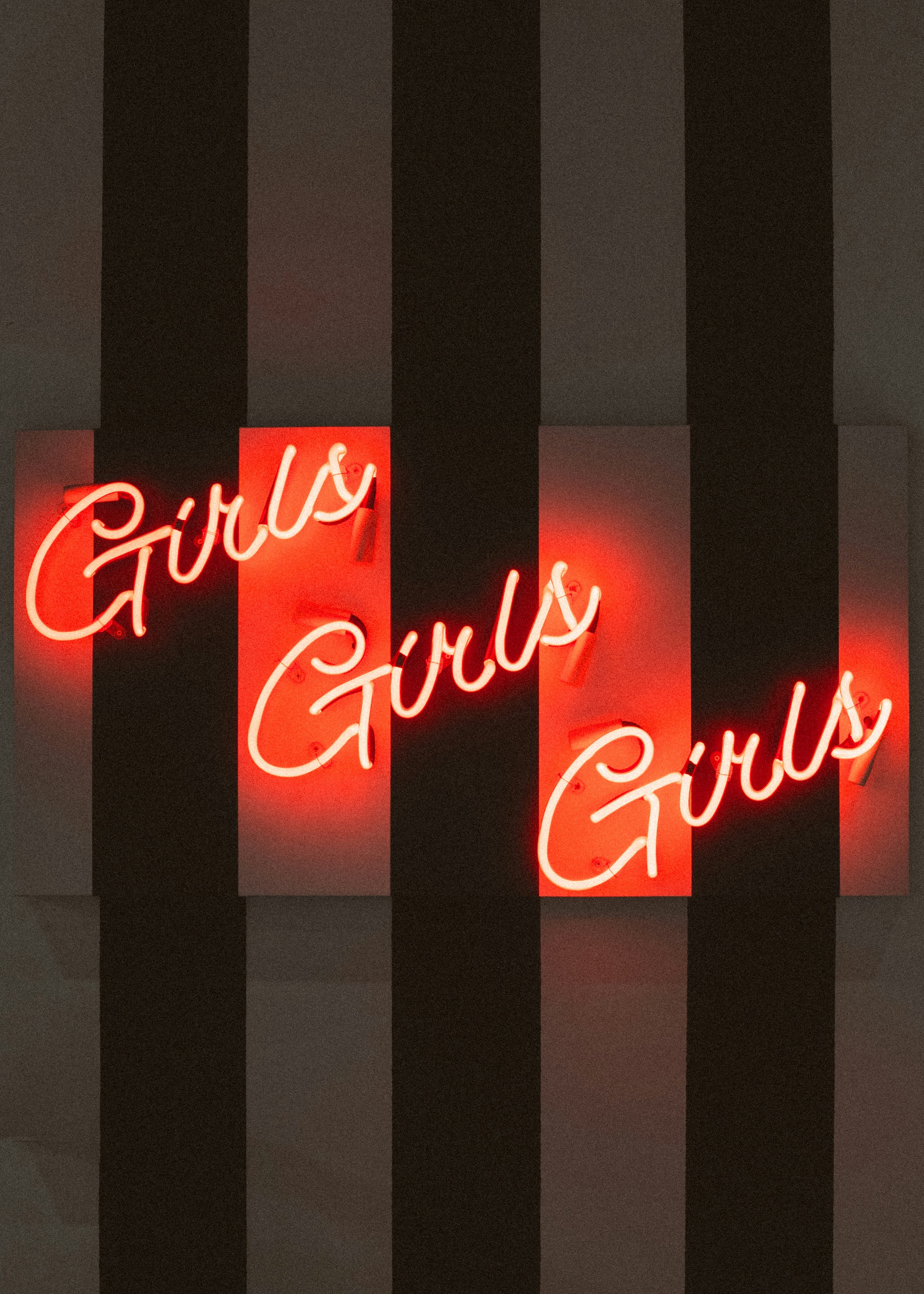 red girls girls girls neon signs