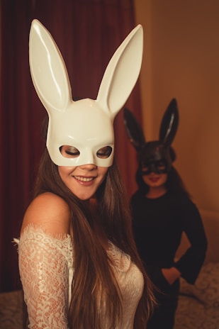 women with masks