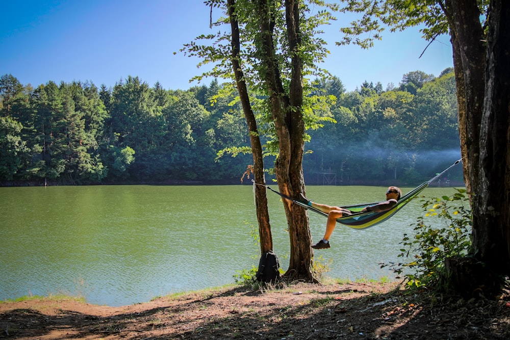 yellow and black hammock