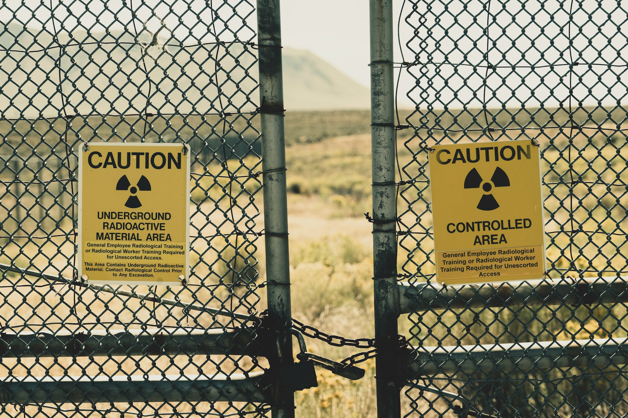 I had to drive through Idaho and decided to take a back road. That's when I came across this fence with many radiation warning signs. Naturally, I took a picture. 