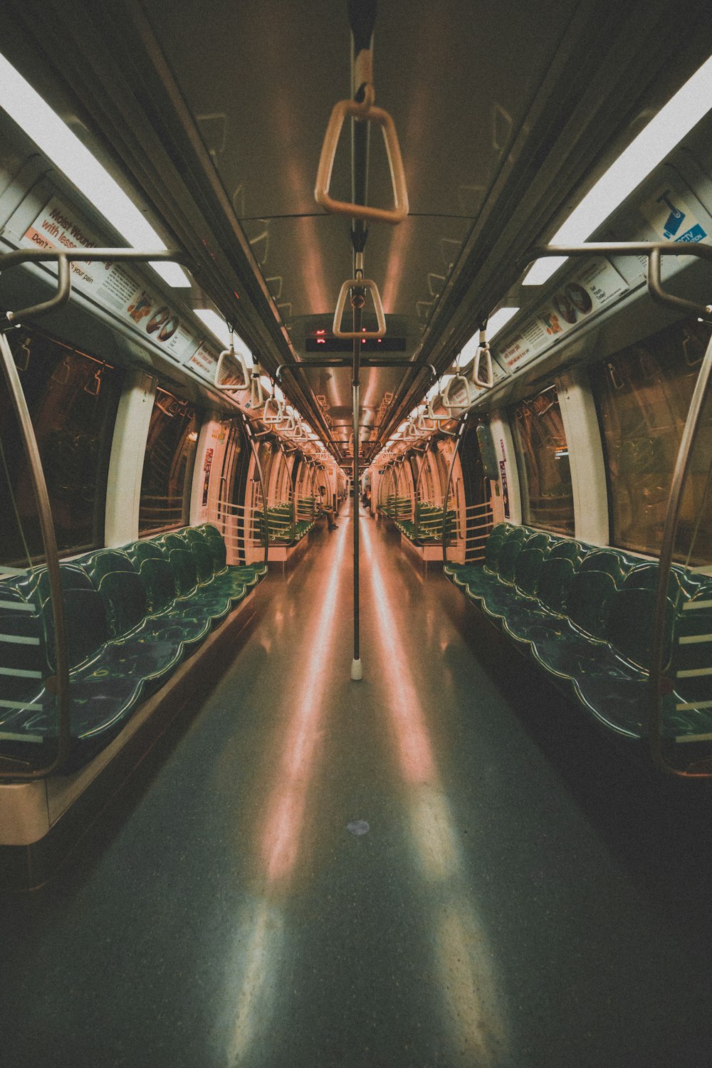 lighted train interior