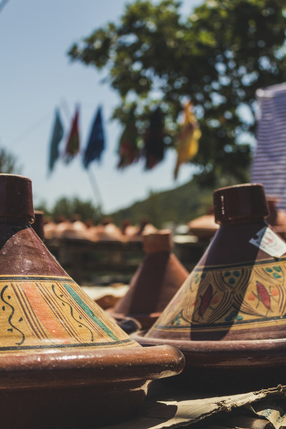 brown wooden containers