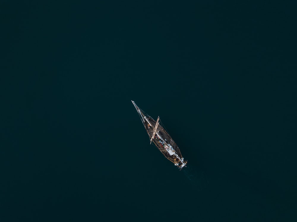 aerial view of boat