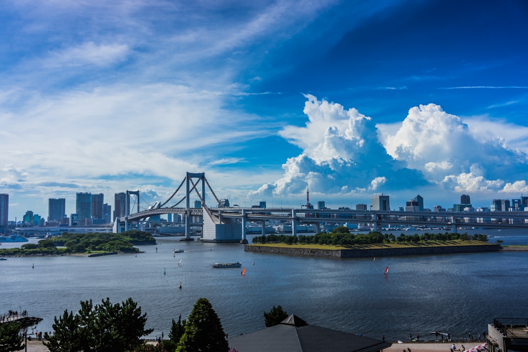 calm water, Tokyo bay view on a sunny day