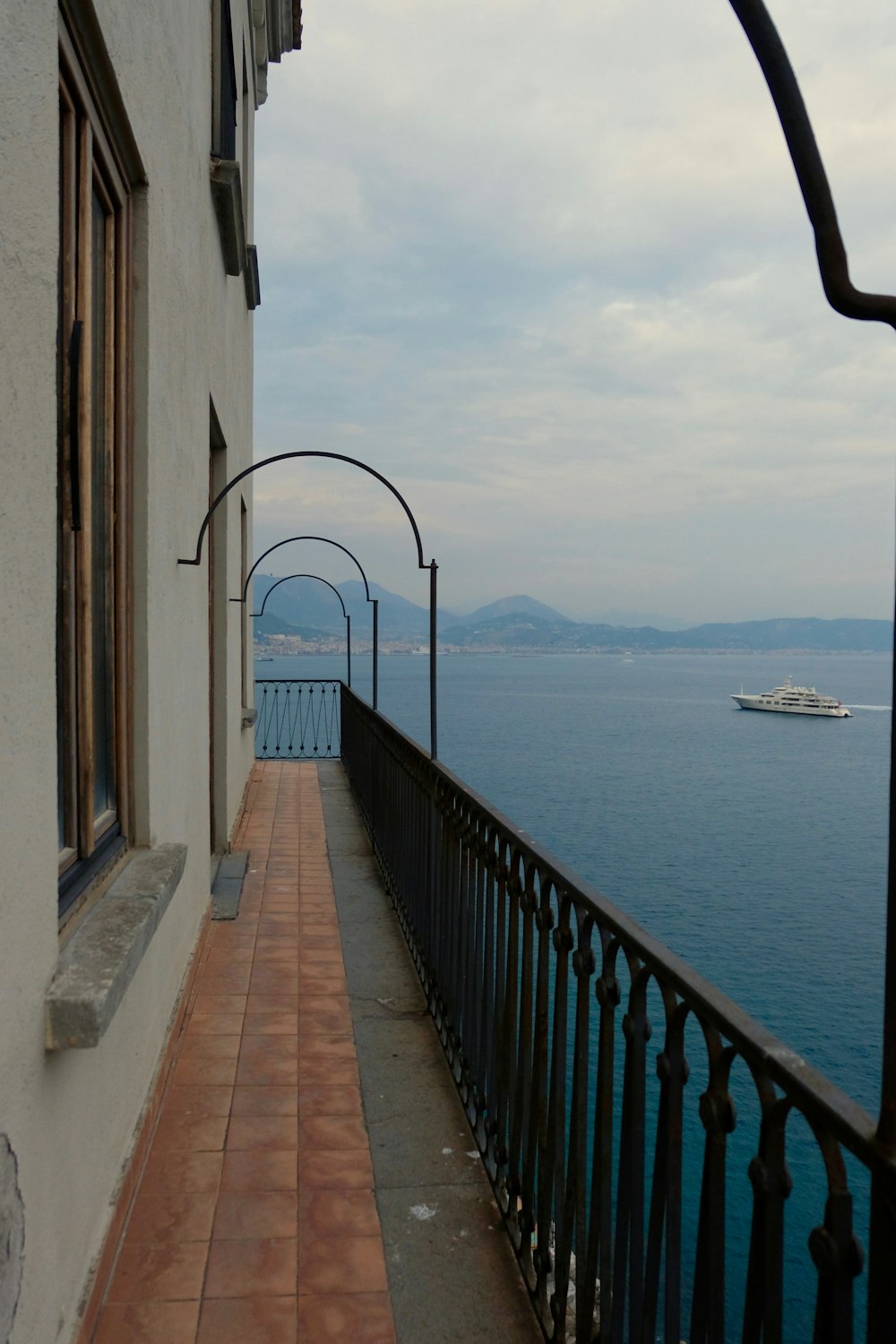 house near handrail