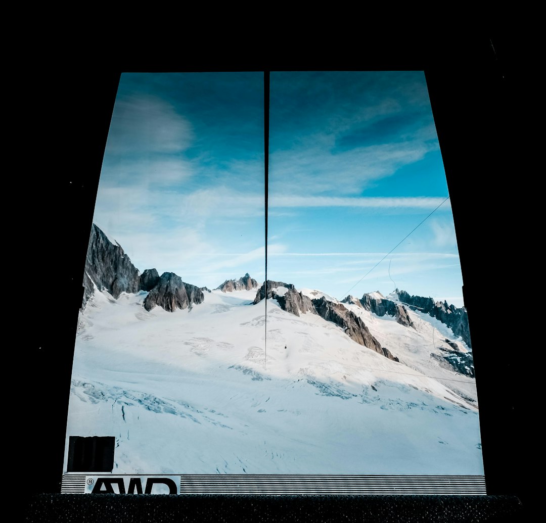 mountain covered with snow painting