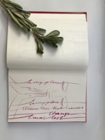 An open notebook filled with handwritten notes and sketches.