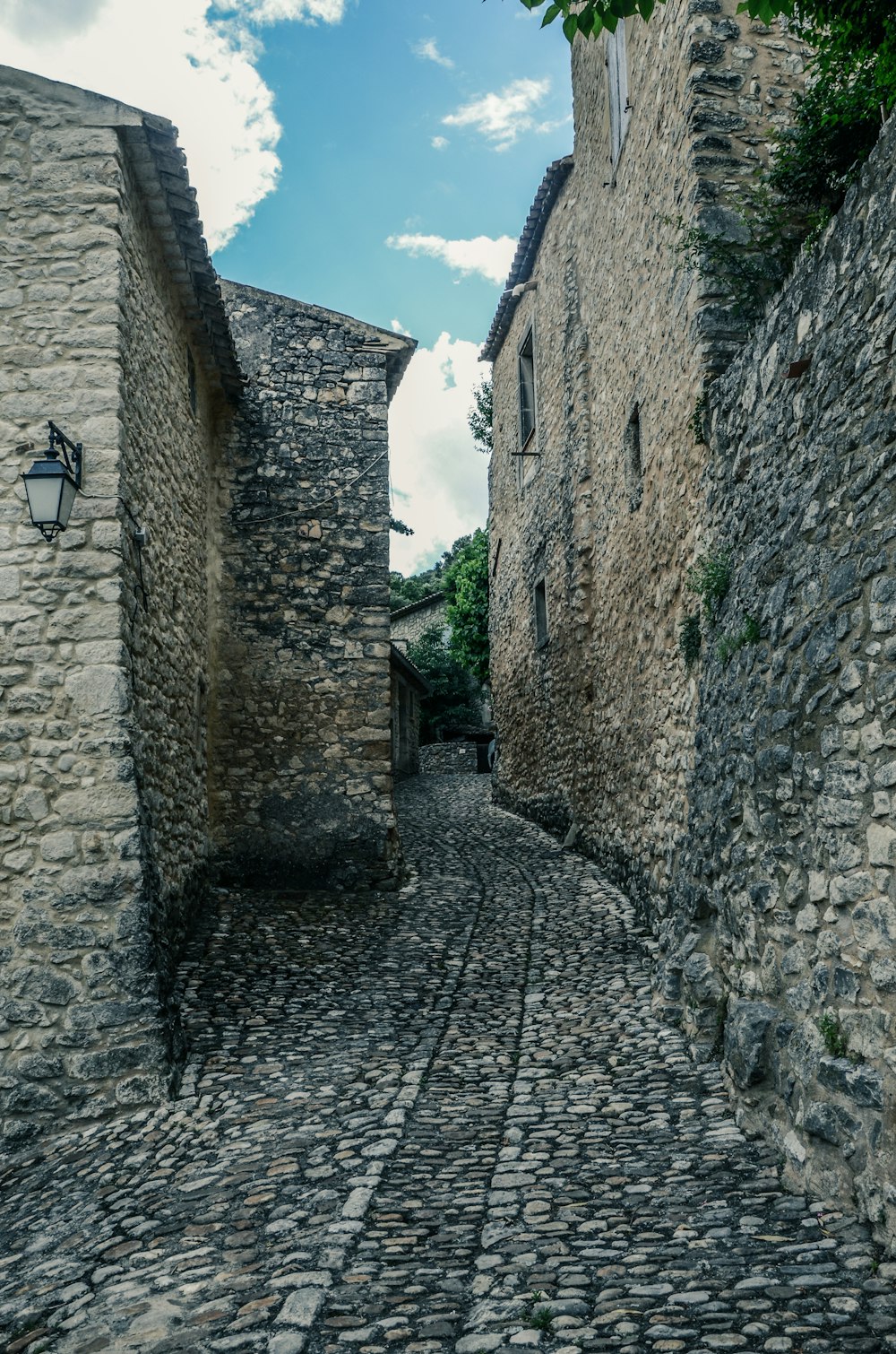 gray stone houses photo