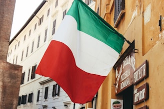 Italy flag on wall