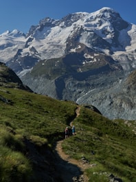 people walking on mountain