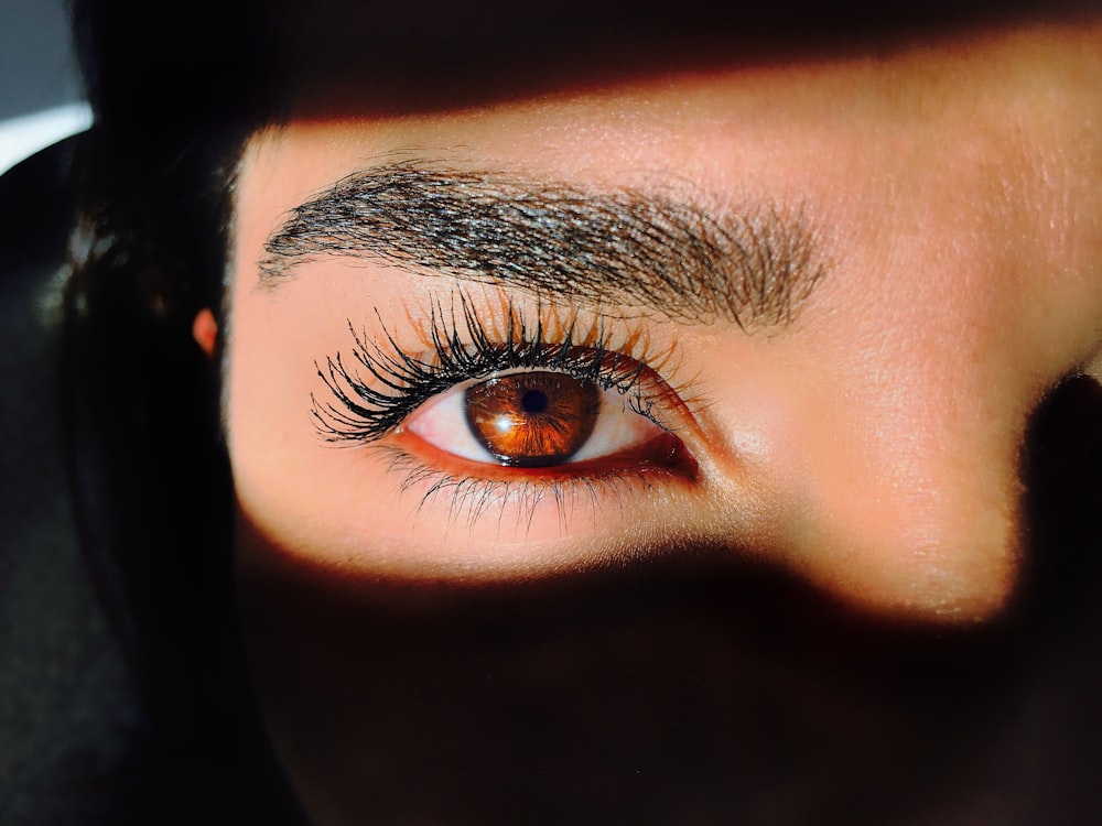 closeup photo of a woman's red eye