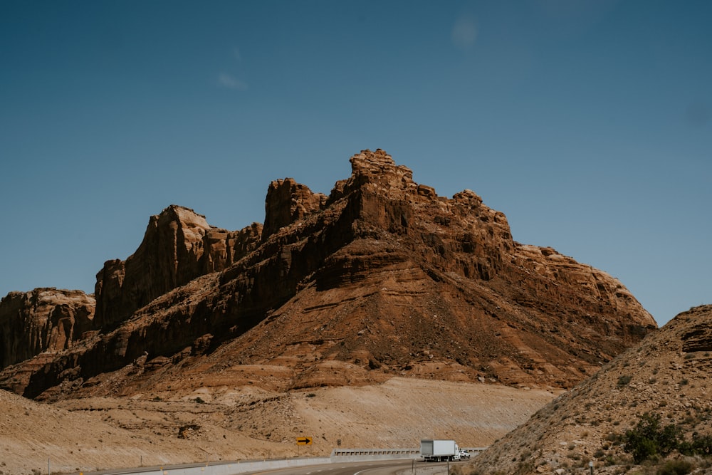 white truck on road