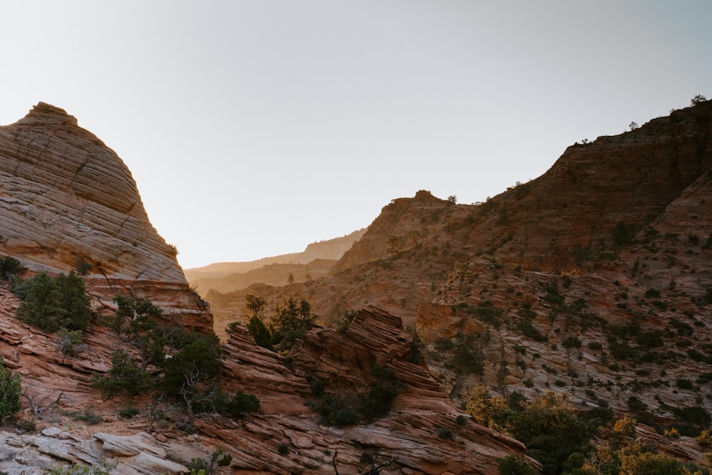 gray mountains during golden hour