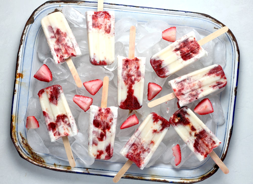 popsicles on clear tray