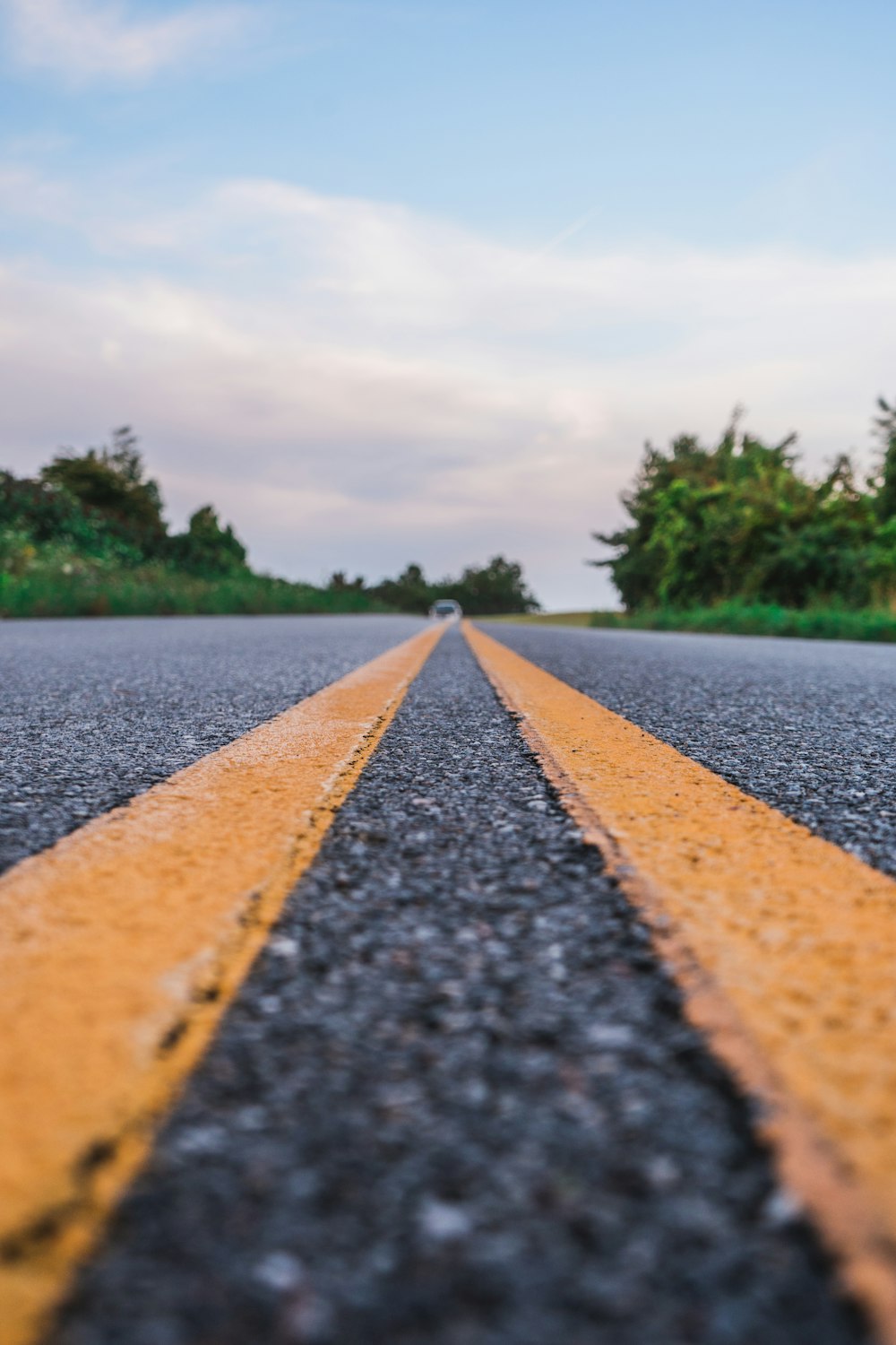 black and yellow asphalt road