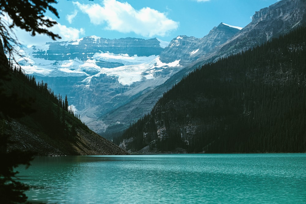 body of water and mountain