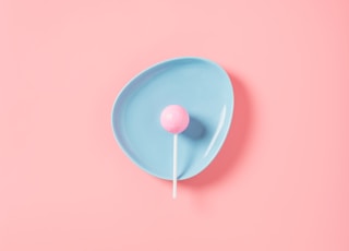 lollipop in blue plate
