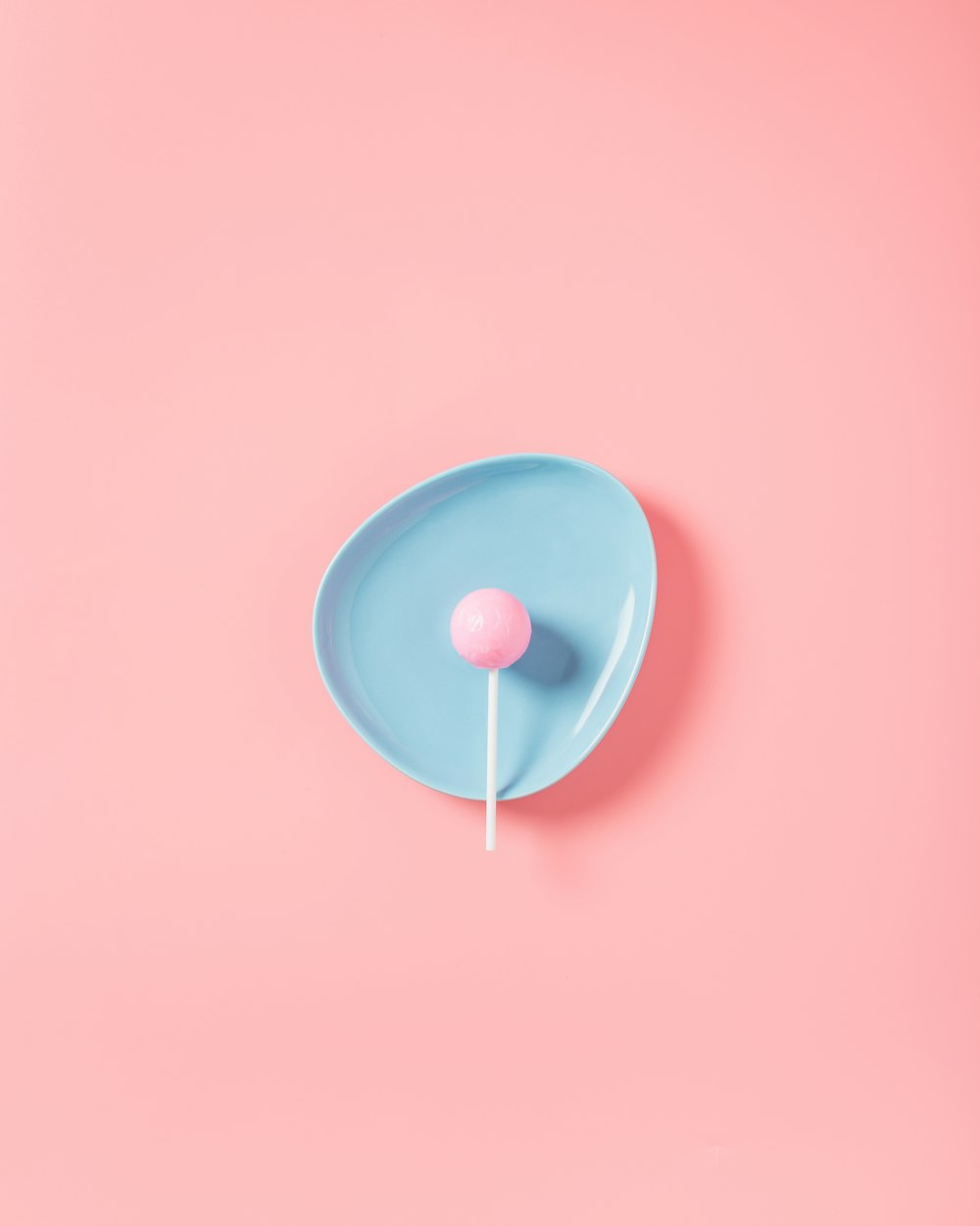 lollipop in blue plate