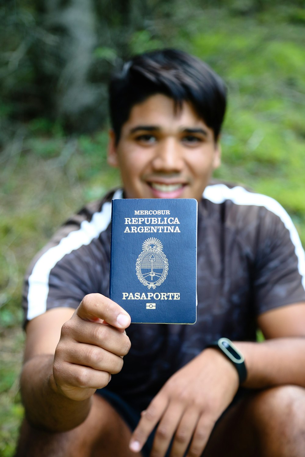 man holding passport