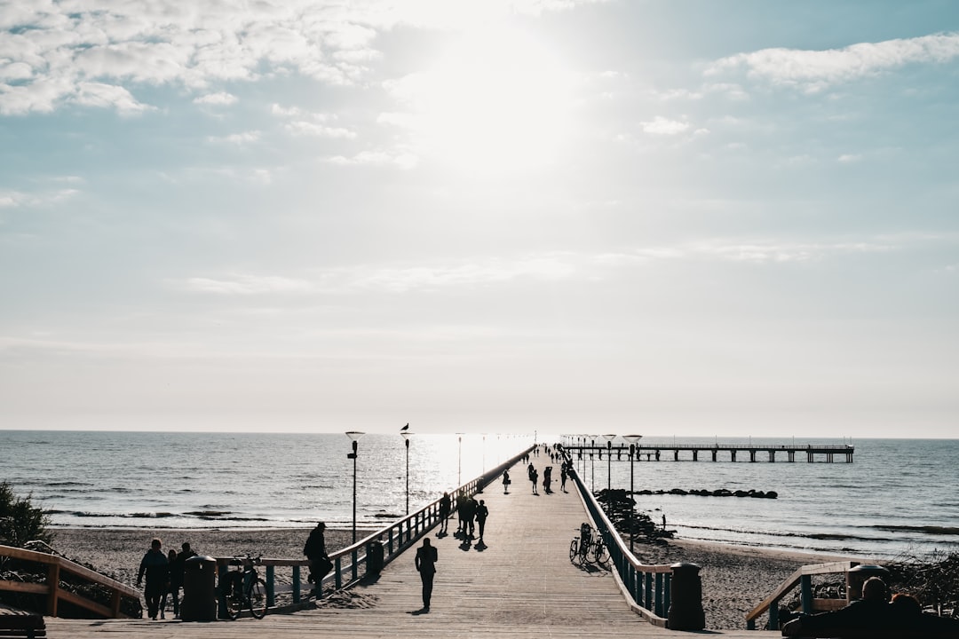 people on wooden beach dock viewing blue sea during daytime