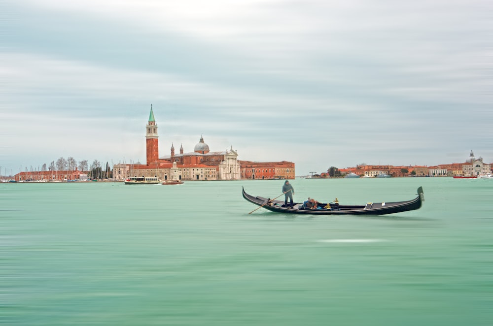 person riding boat