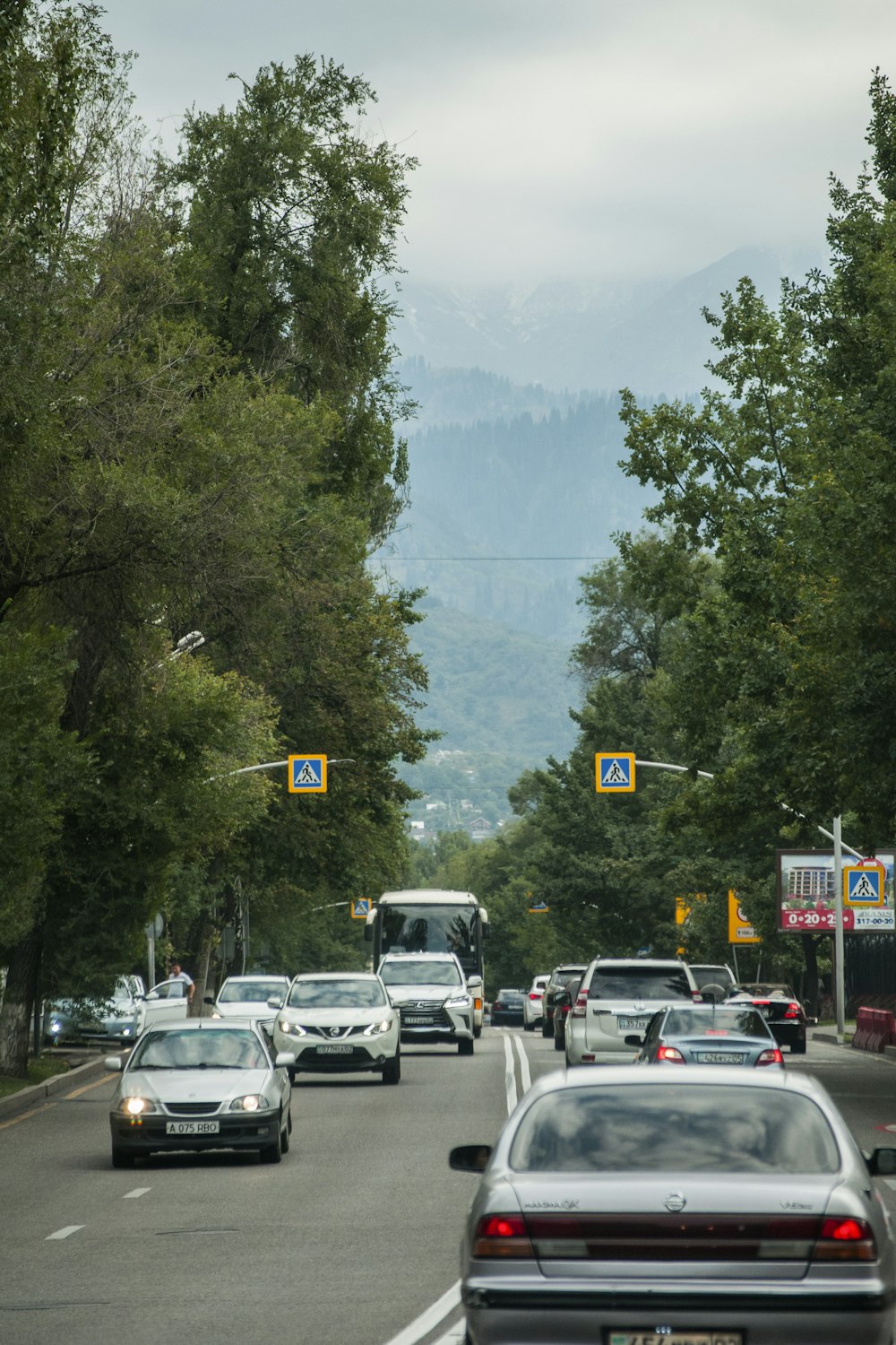 vehicles on road at daytime