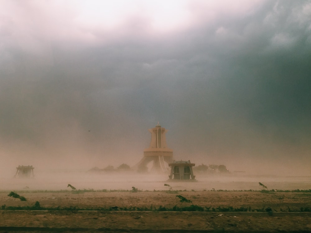 fogs covering tower near field