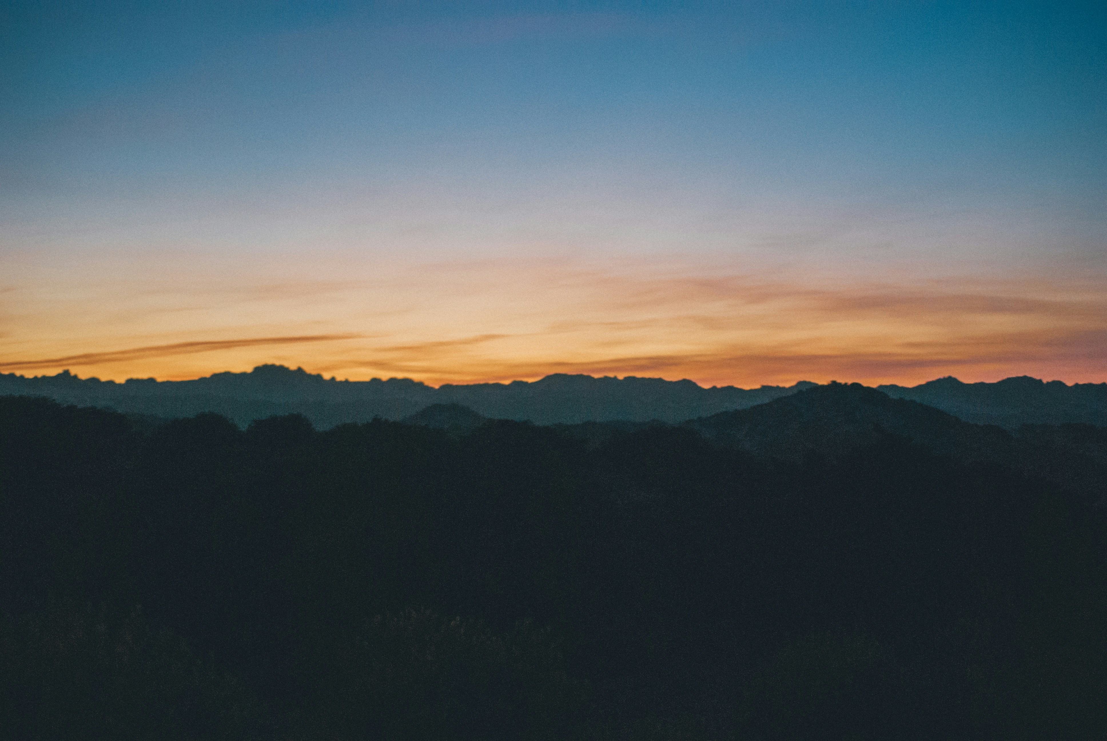 silhouette of mountains