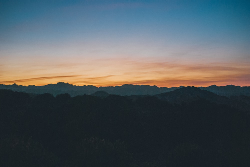 silhouette of mountains