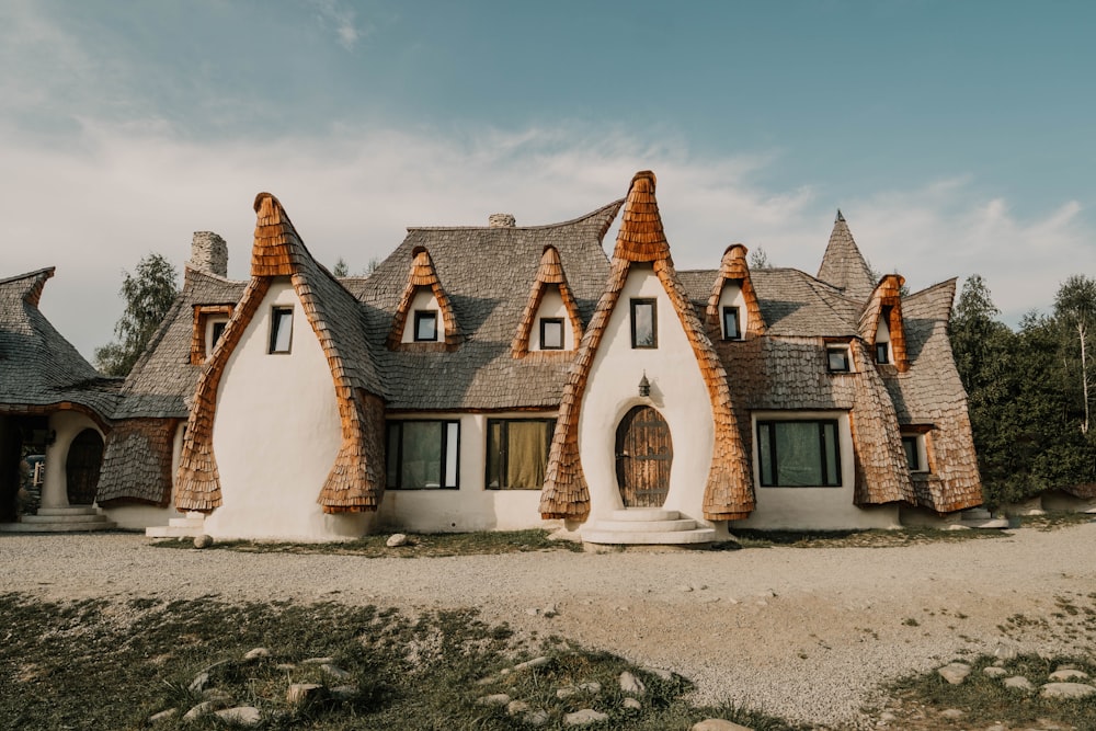 white and brown house