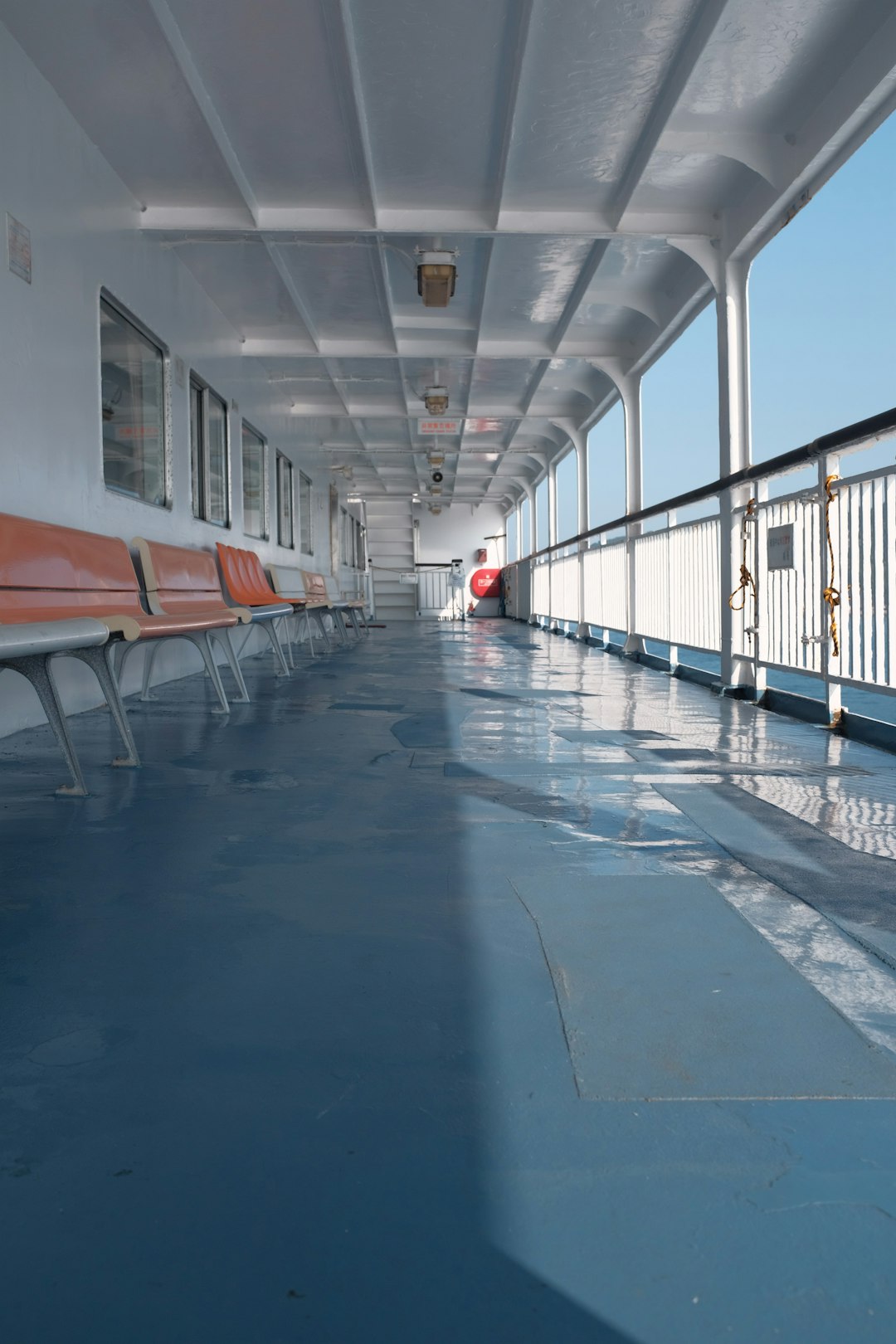 white and blue pathway