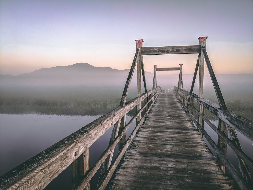 travelers stories about Suspension bridge in Marais de la Rivière aux Cerises, Canada